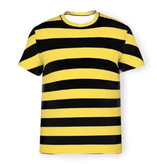 Fashion Color T-Shirt Bee Stripes Black and Yellow Stripes Personalized Men s Thin T-Shirt XXS