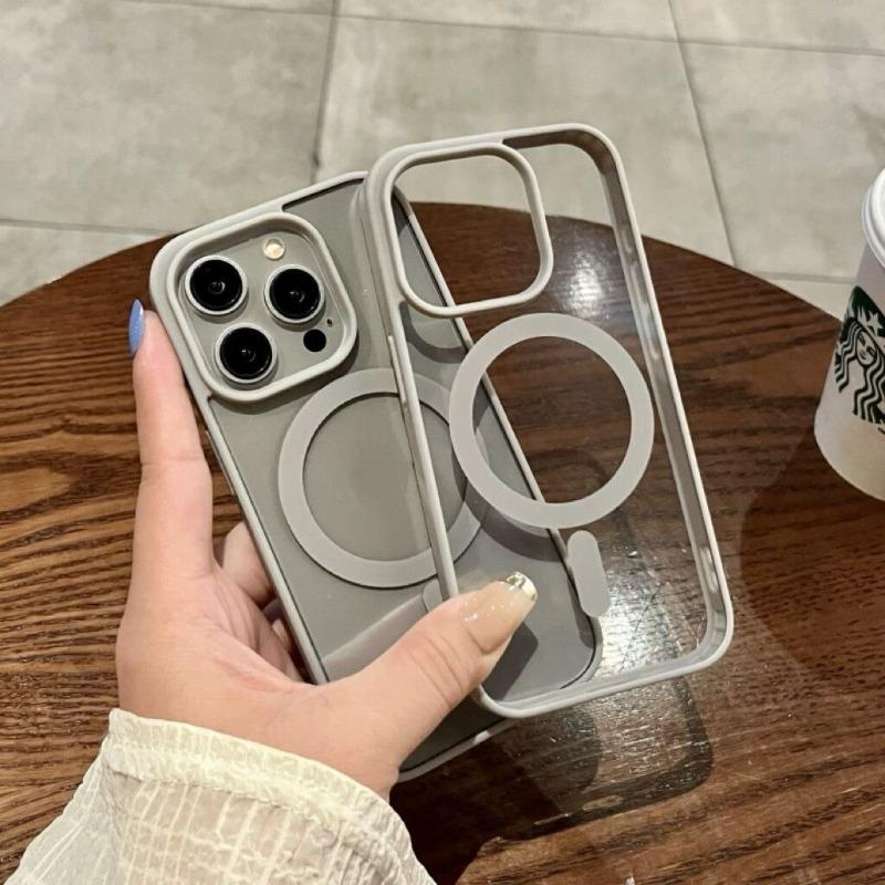 Applicable To IPhone 16 Acrylic Transparent Magnetic Phone Case Apple 15promax Simple Anti Fall Protection Case 14