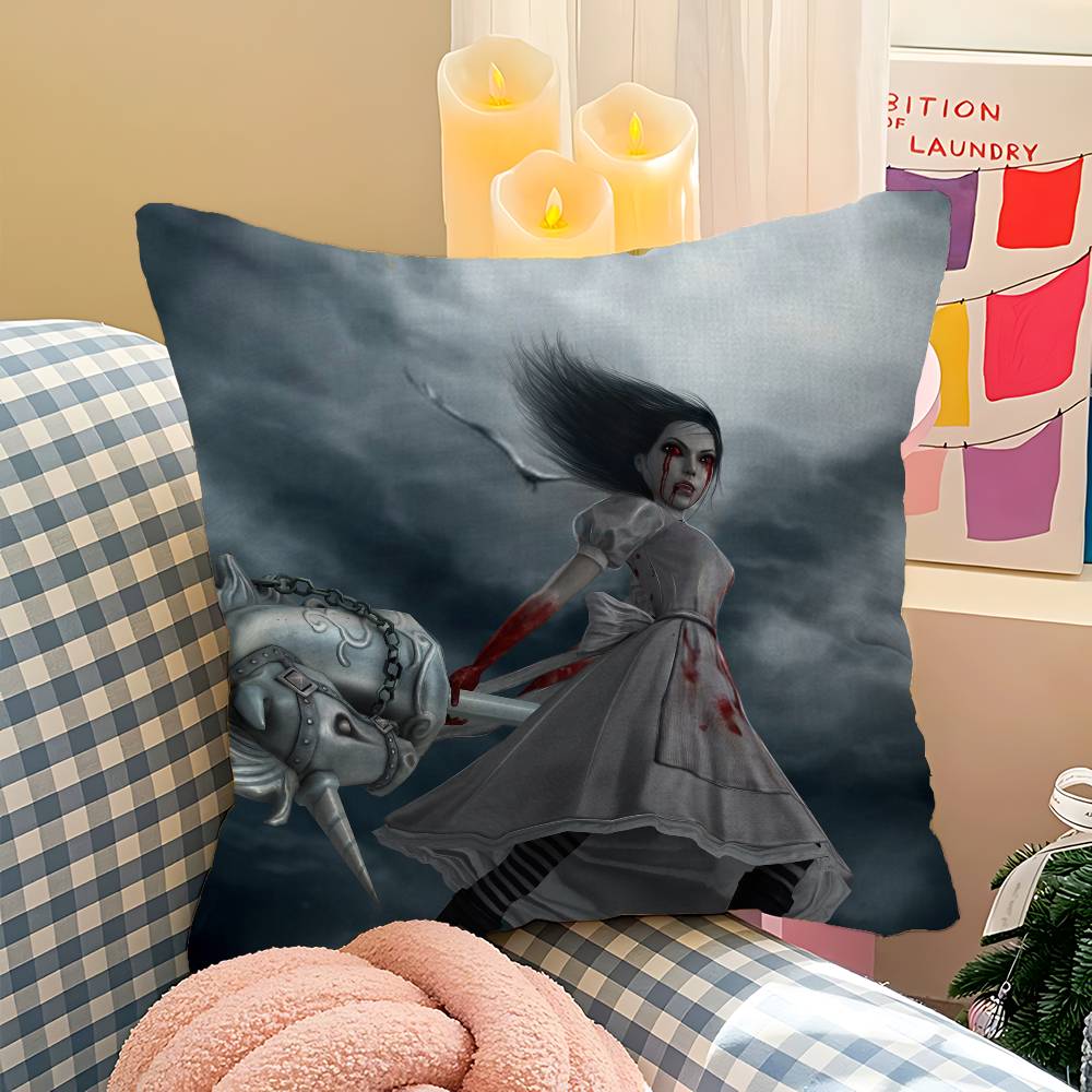 Game AAlice Madness Returns Pillow Gift Home Office Decoration Bedroom Sofa Car Cushion Cover Case X