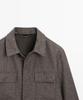 Massimo Dutti Herringbone Wool Blend Cardigan