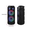 Bluetooth-Compatible Speaker Loud Boombox with Double Subwoofer Deep Bass Lights Outdoor Speaker Support USB/TF/AUX/FM/BT/MIC