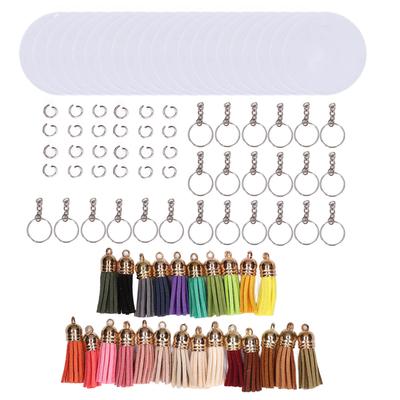 Keychain Blanks DIY Double Sided Clear Decorative Transparent Glossy Edges Acrylic Circle Blanks for Vinyl Projects