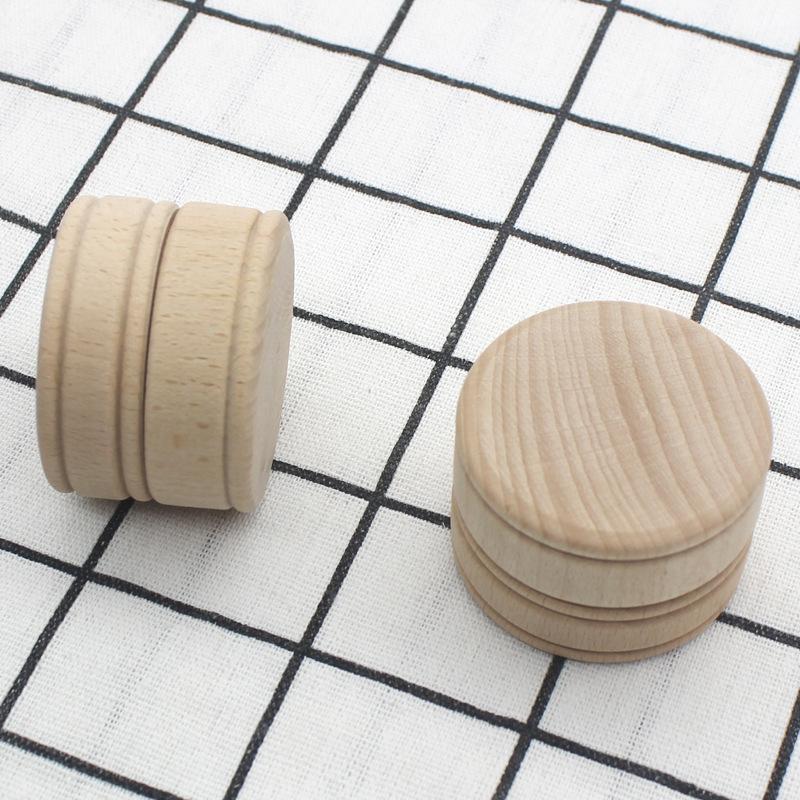 Round wooden box beech round ring box solid wood gift storage box earrings necklace