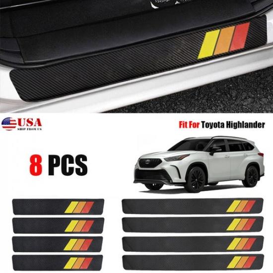 8 шт. Для Toyota Highlander Желтая Накладка на Порог Панель Защитная Наклейка