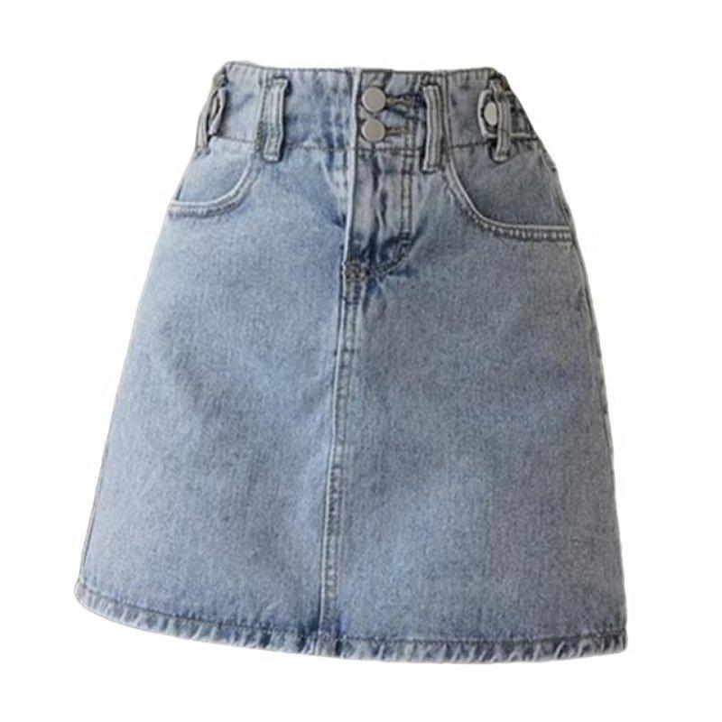 2026 Hot Summer Hong Kong Loose Gradient Casual Jean Skirt
