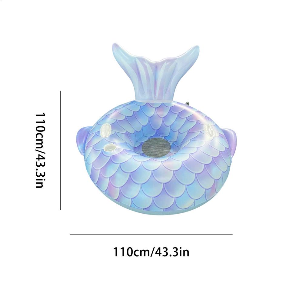 Inflatable Mermaid Tail Pool Chair Portable Float with Cup Holder & Backrest for Kids Adults Beach Lake River Party Summer