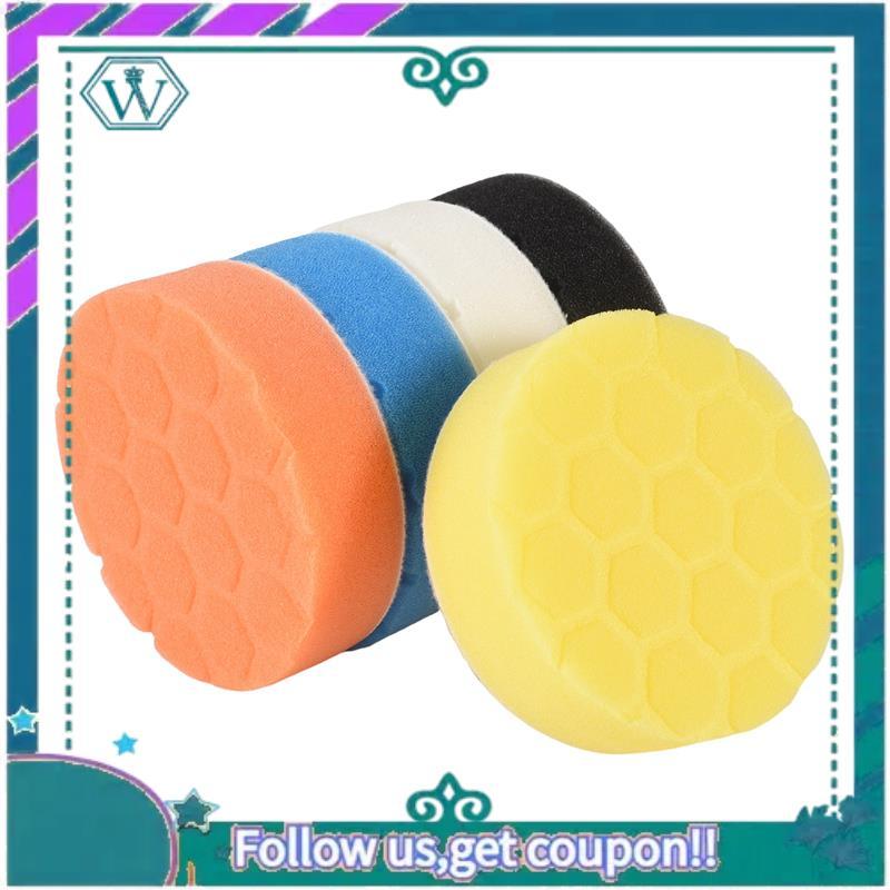AA92-5Pcs Polishing Pads Buffing Sponge Pads Kit For Car Buffer Polisher Sanding, Waxing, Polishing, Sealing Glaze