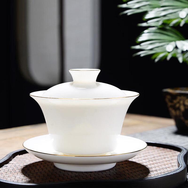 Dehua White Porcelain Semi-Handmade Gaiwan Tea Set