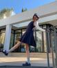 General Idea Pleated Skirt Mini Dress [Navy] / Gf1Lop503