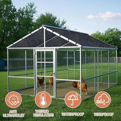 Chicken Coop Cover Tarp with Grommets Shading Awning Shade Cloth Netting for Outside Run Pen