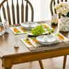 12x18 Inch Flowers Seasonal Spring Table Mats for Party Kitchen Dining 4pcs Carrot Bunny Rabbit Happy Easter Placemats Set of 4