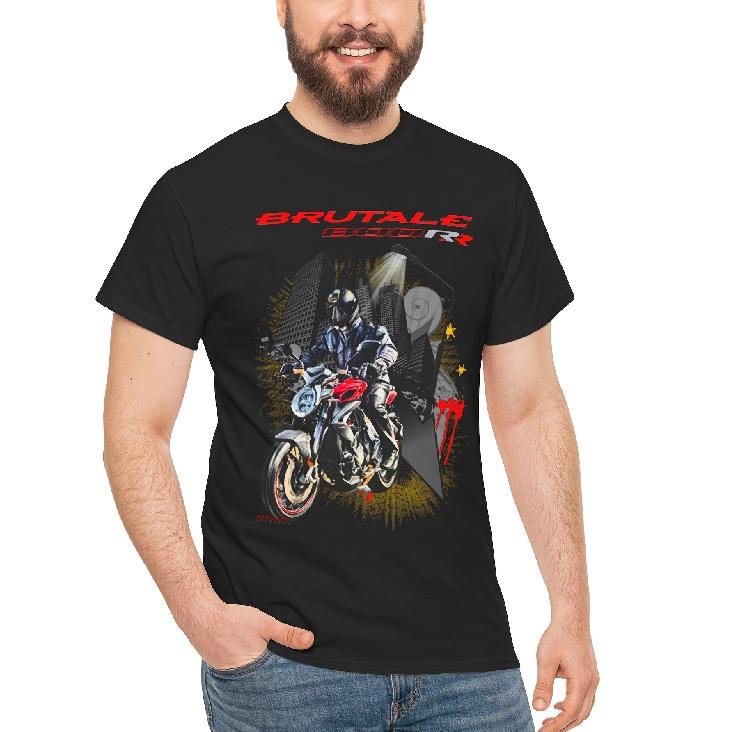 Cooles Herren Motorrad T-Shirt MV Agusta F3 800 T-Shirt Italienisches Supersport Motorrad Tee Tre Pistoni Fahrer Grafik Top für MV Agusta Fans Motorrad