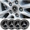 Zk- 4x 60mm Car Wheel Center Caps Emblem Logo Black Rim Hub For Mercedes Benz