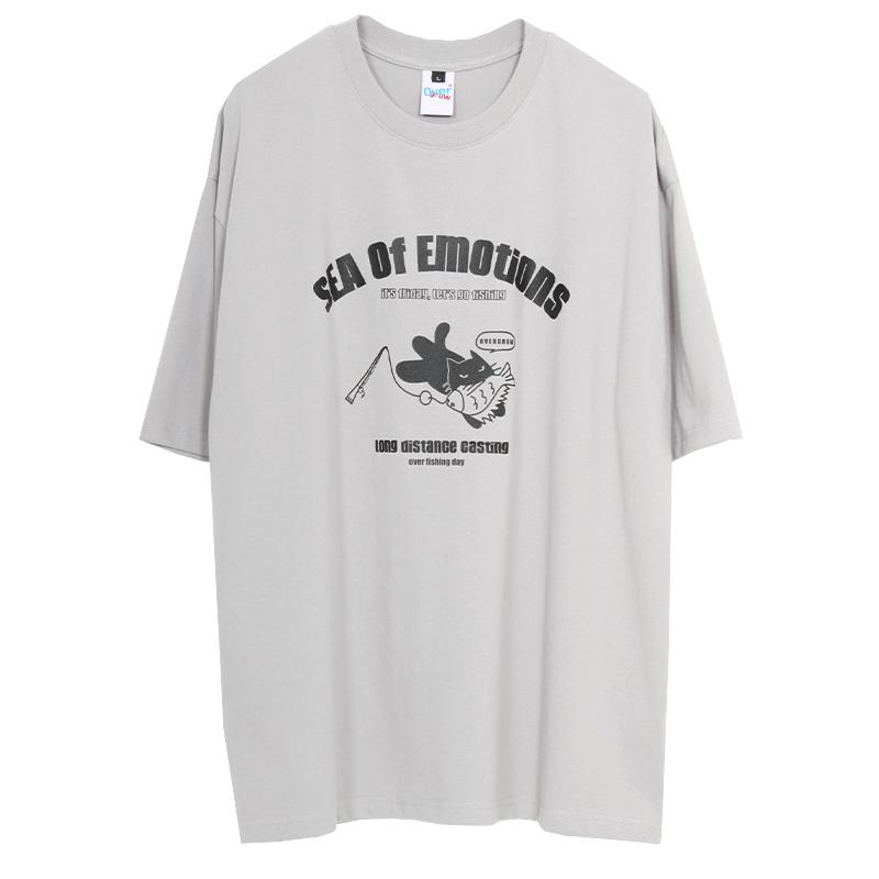 Overgrow Black Sea Bream Semi-Overfit T-Shirt [Light Gray] Light Gray/L