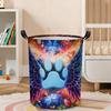 1pc, Colorful Paw Print with Angel Wings Laundry Basket, Collapsible Fabric Storage Bin with Handles, Whimsical Pet Lover Organizer, Laundry Baskets