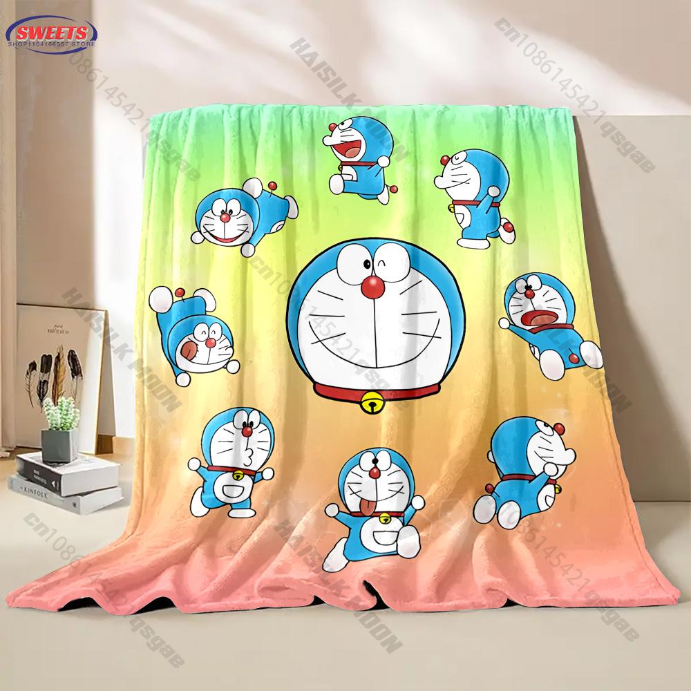 Free Shipping! Doraemon Print Blanket Warm Soft Comfortable Home Travel Blanket Sofa Bedding Cover Blanket Gift for Kids Adults