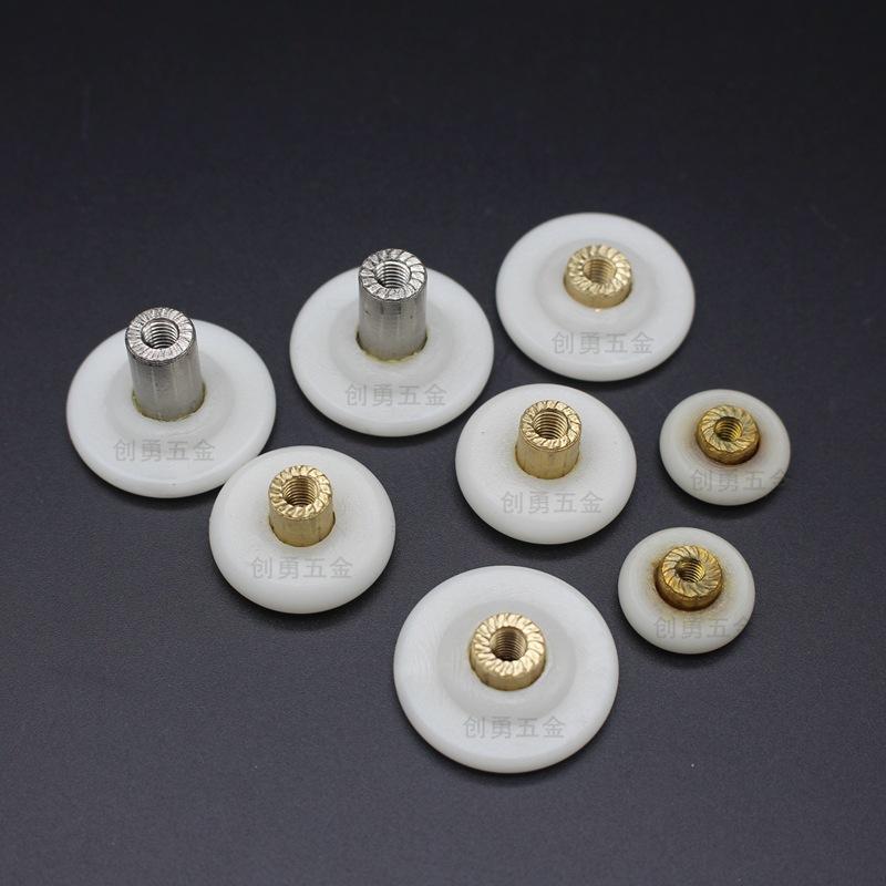 Diameter:18mm Shower Glass Sliding Door Hanging Wheels Copper Core Bathroom Sliding Door Pulley Bearing Nylon Wheel