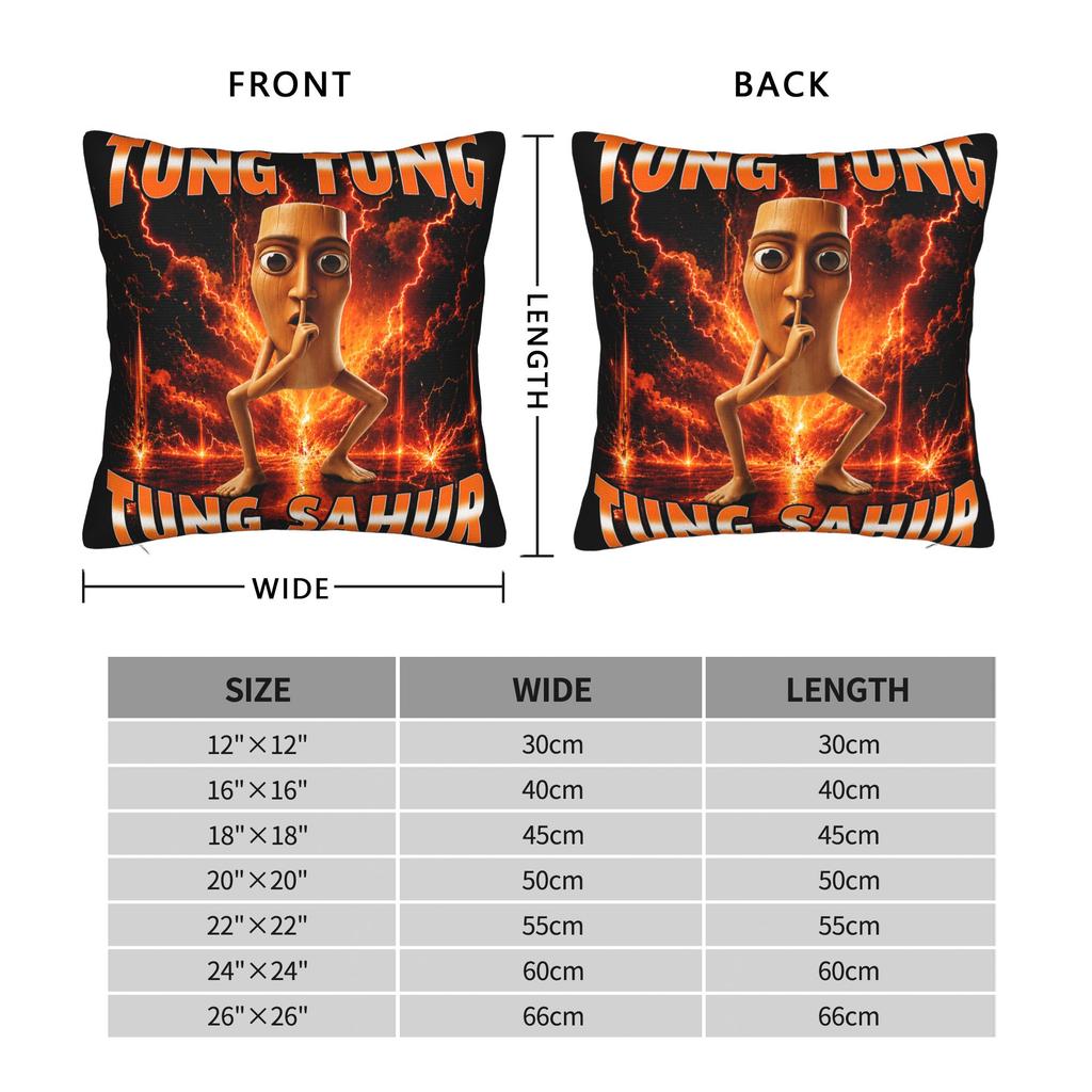 Tung Tung Tung Sahur is Calling Funny Italian Pillowcases Fashion Pillow Case For Couch Sofa Bedroom Soft Pillow Cover