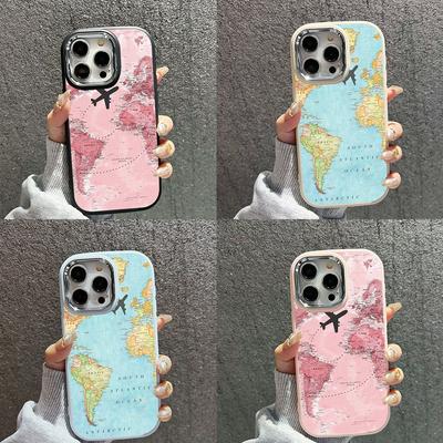 N90 Haritalar sanat tasarımı Yumuşak Arka Kapak Samsung S23 Plus S24 Ultra A54 A14 iPhone 16 Pro Max Xiaomi Redmi Note 13 Kaplama Çerçeve Kamera Koruyucu Kılıf