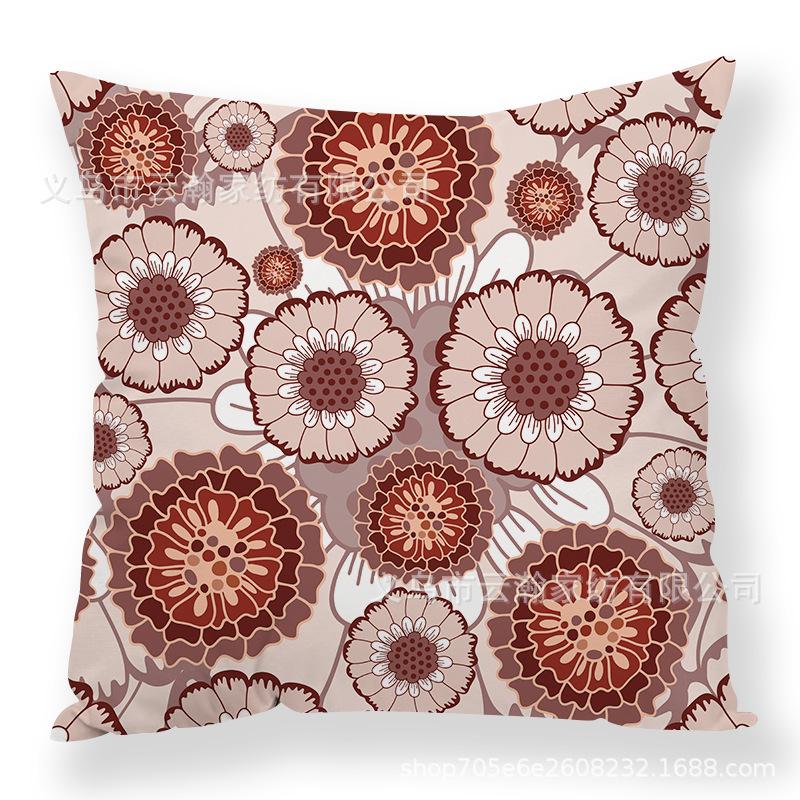 Art Flower Pillow Creative Car Sofa Cushion Digital Print Pillow Cover