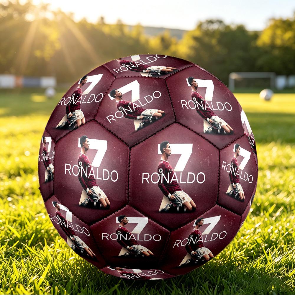 Pallone da Calcio Taglia 5 Stampato Cristiano Ronaldo Resistente all'Usura Standard Allenamento Adulti Regalo per Fan Partite Indoor Outdoor Sport