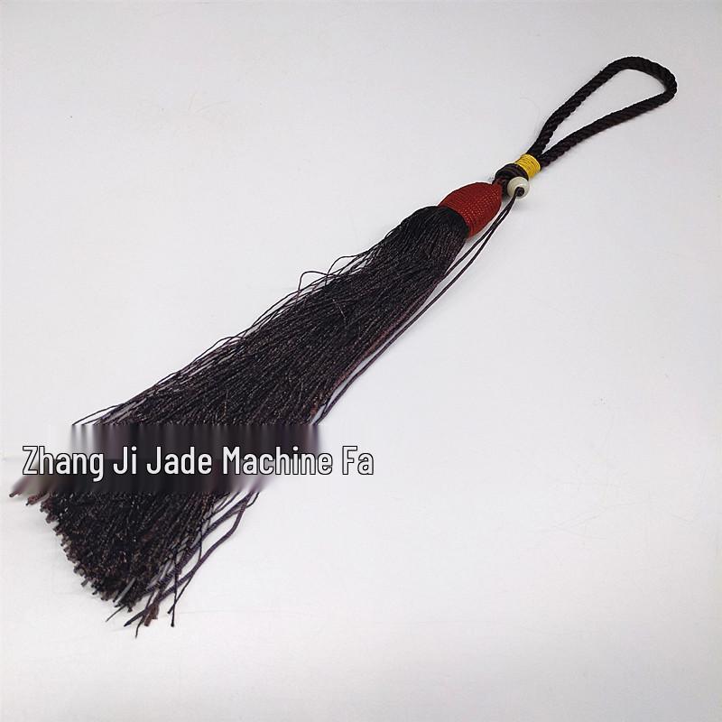 Silk Thread Bead Lanyard with Tassel  Jade Pendant