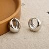 Dongdaemun ins new round glossy ear buckle brass plated real gold simple earrings blogger Internet celebrity same earrings