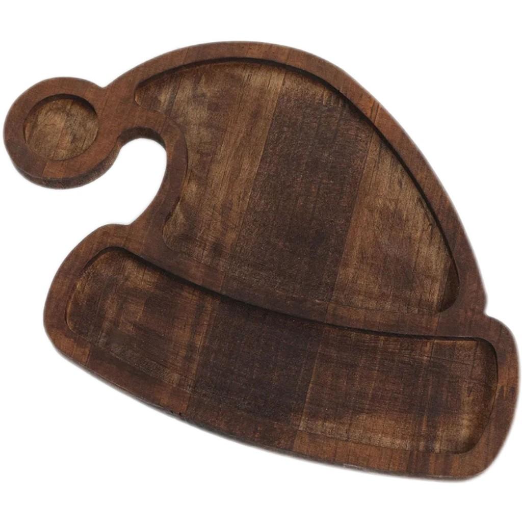 

Christmas Cutlery Tray Wooden Xmas Tree Fruit Plate Dessert Plates Kitchen Tools Santa Hat