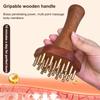 Brass Bead Massage Gua Sha Comb Meridian Brush Handle Point Massager Brush Durable Chinese SPA Acupoint Massage Tool