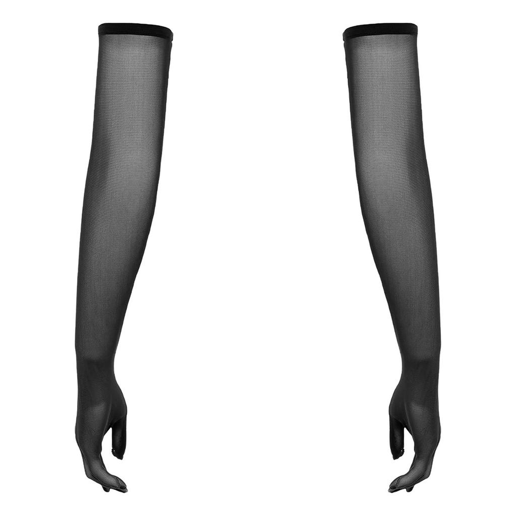 Guantes de Malla Unisex por Encima del Codo Antideslizantes de Dedo Completo para Ópera Cosplay