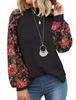 European and American new women's long-sleeved lace casual loose T-shirt top women