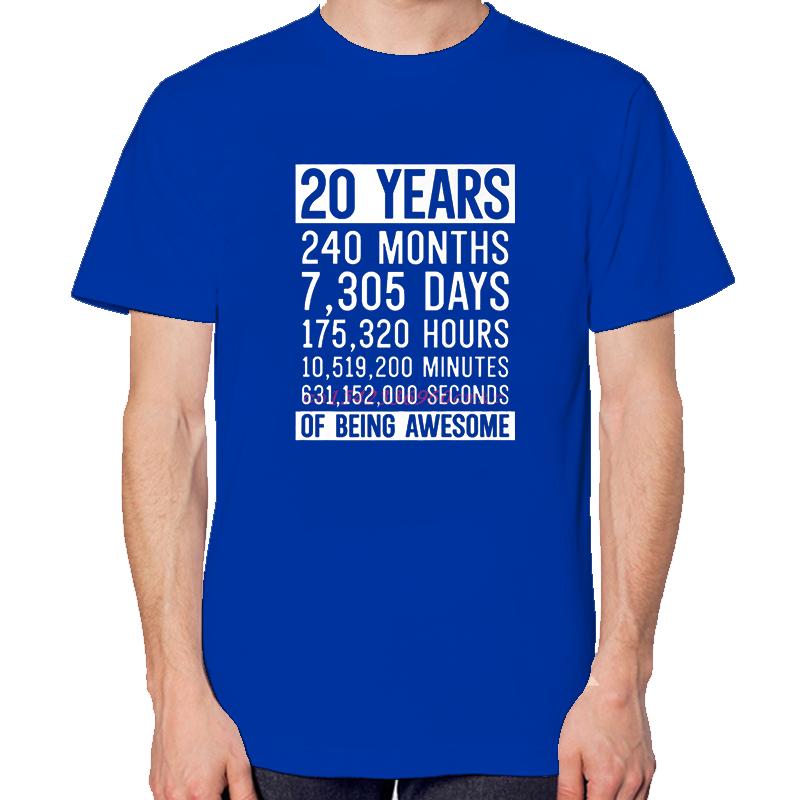 Unisex 20th Birthday Graphic Tshirt Fashion Summer Cotton Print Top For Unisex And Unisex