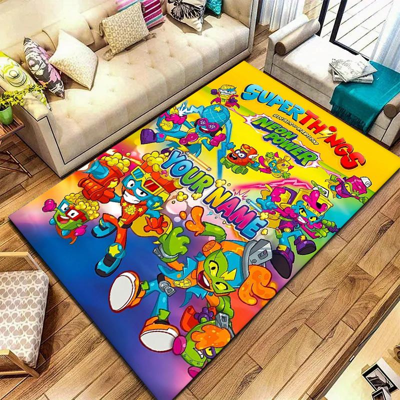 Superthings Battle Custom Name Carpet Rug For Living Room Bedroom Home Sofa Decoration Kids Play Nonslip Floor Mat