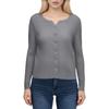 Women's V-neck Thin Long-sleeved Solid Color Short Knitted Sweater Slim Fit Sweater