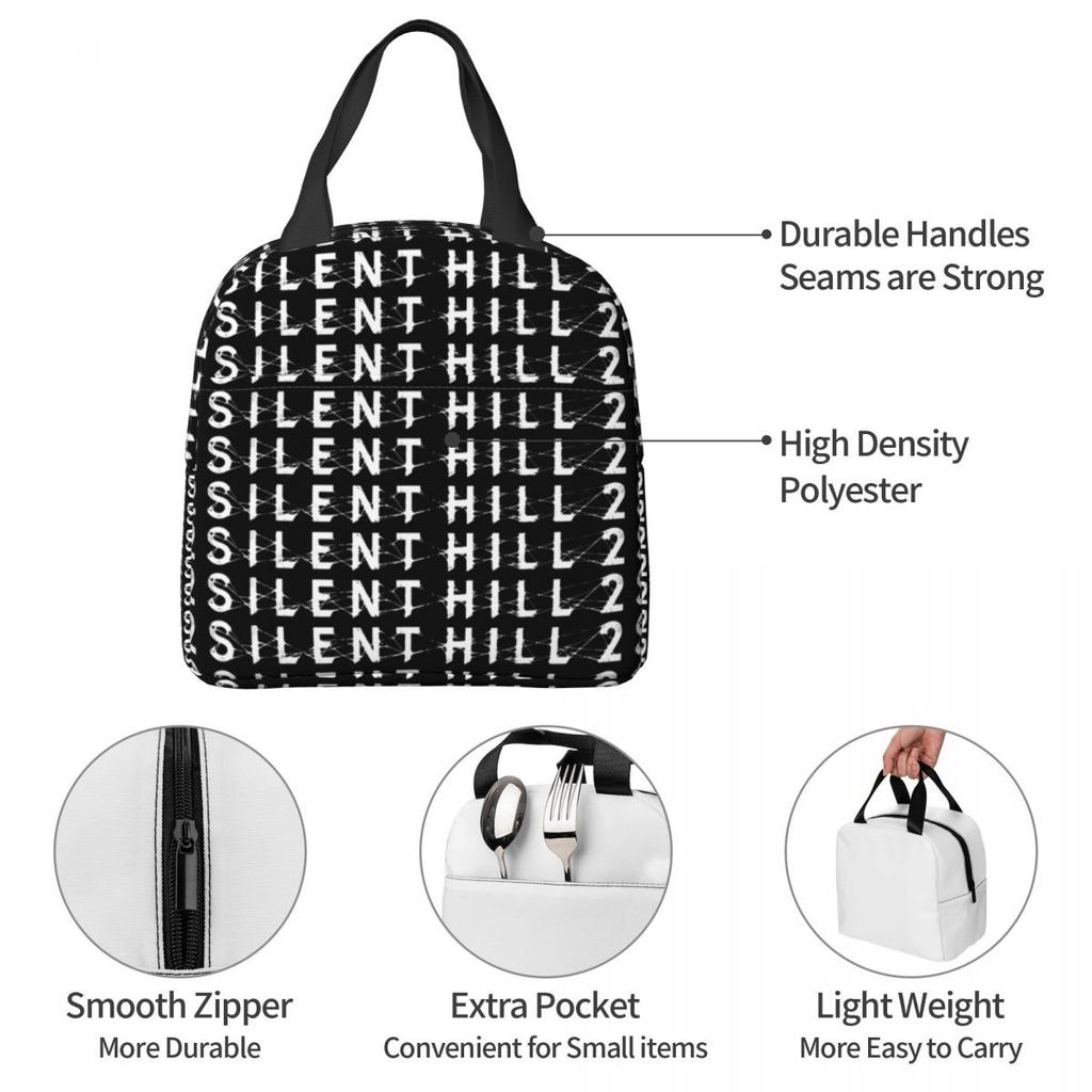 Silent Hill F Horror Game Insulated Lunch Bag for Women Office Cooler Thermal Food Box Tote Portable Lunch Boxes Container