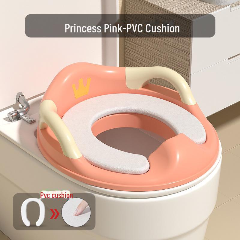 

Протиковзке дитяче сидіння для унітазу Crown із захистом від бризок і ручками PVC рожевий