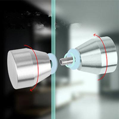 Aluminum Alloy Door Handle Back-to-Back Single Glass Door Knob Puller Bathroom Shower Cabinet Glass Door Handle Home Hardware