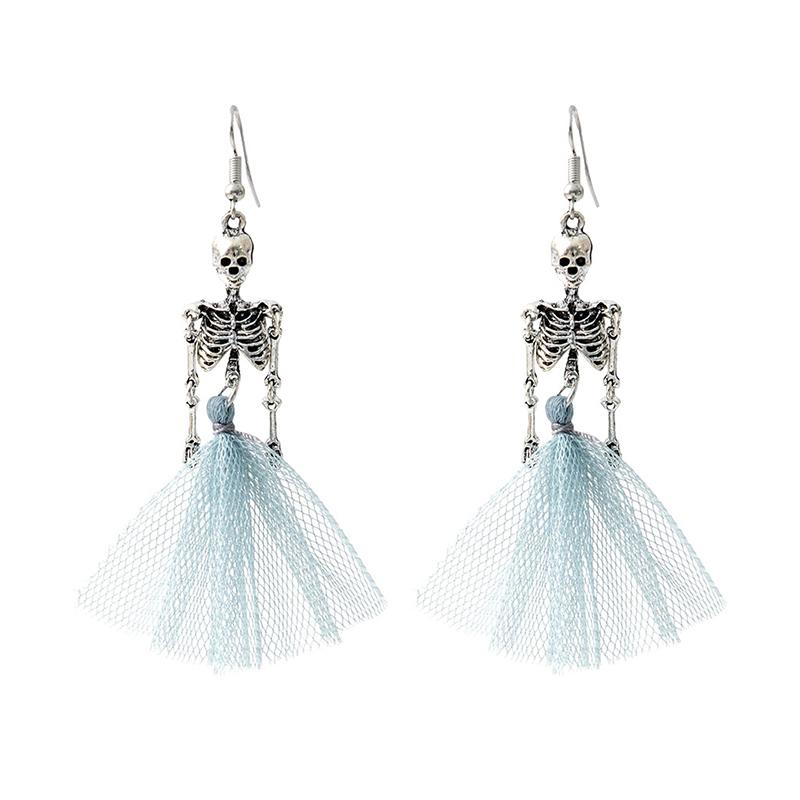 1Pair Halloween Vintage Skeleton Dangle Earrings For Women Girls Creative Unique Earrings Party Jewelry Accessories Gifts