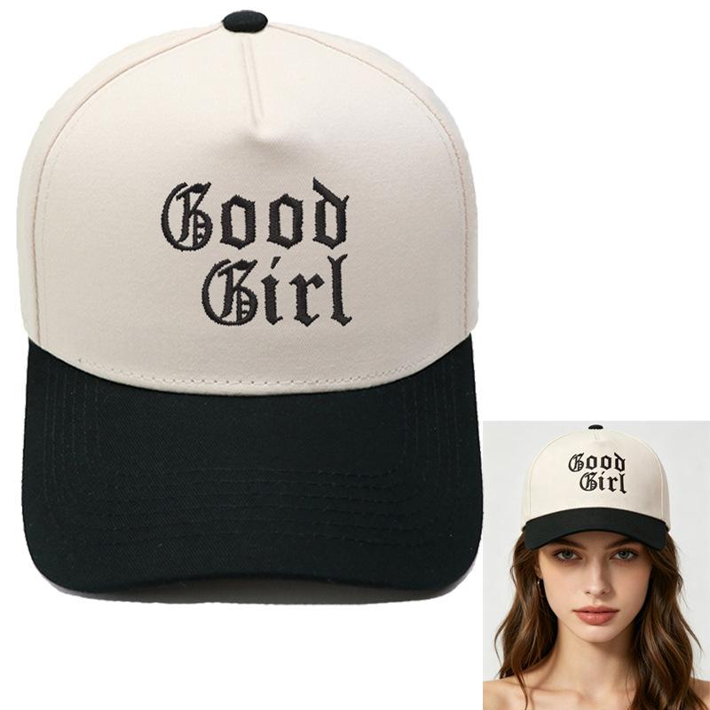 Good Girl Truck Driver Hat Embroidery Vintage Leopard Print Color Matching Baseball Cap European and American Men's Casual