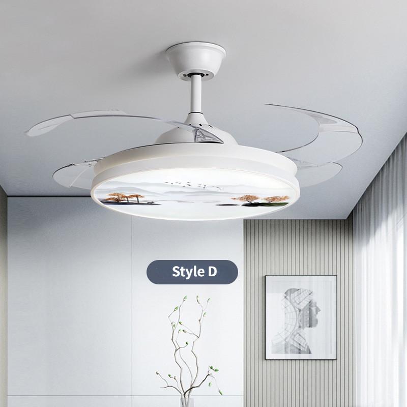 Intelligent Variable Frequency Integrated Ceiling Fan With Light Bedroom Invisible Silent Fan Light Simple Ceiling Fan Lamps With Remote Control