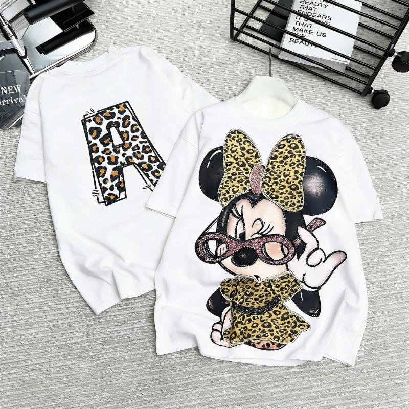 Disney Minnie Maus T-Shirt Damen Mann 2026 Sommer Kurzarm Tee Anime Print Streetwear Lässiges Oberteil Tägliches Tragen Y2k Kleidung