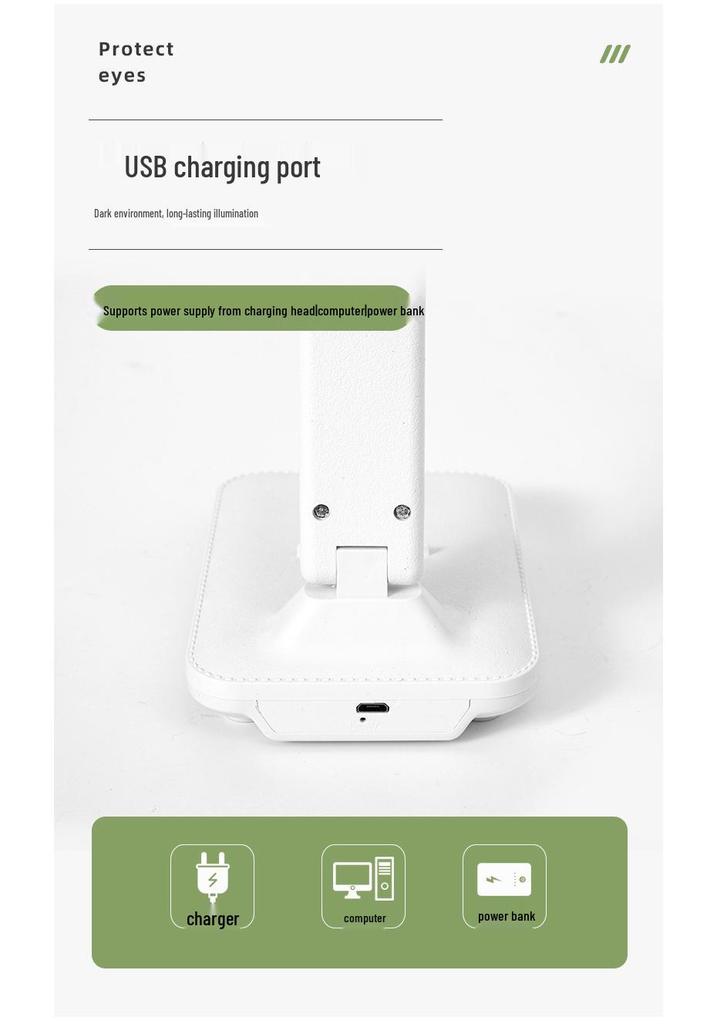 USB LED Folding Desk Lamp - Eye Protection Reading Light for Students, Bedside, Dormitory, and Bedroom Atmosphere Night Light.