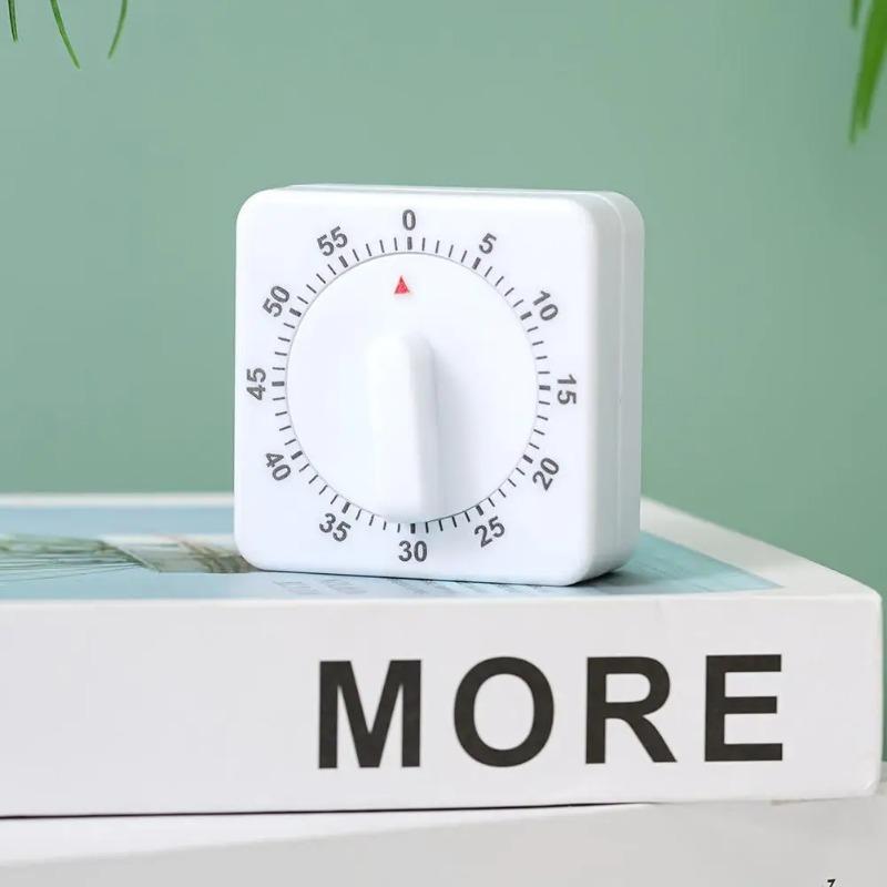 60 Minutes Mechanical Kitchen Timer Square Countdown Alarm Reminder for Cooking Baking Food Preparation Timing Tool