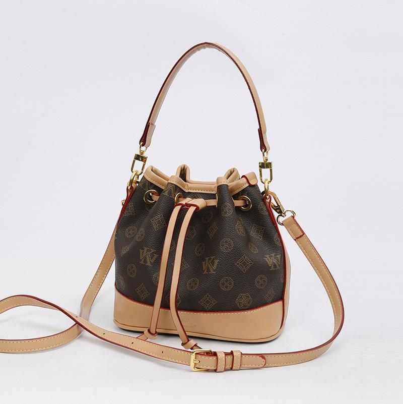 

Жіноча розкішна кольорова сумка-відро на шнурку - Висококласна, великої місткості сумка через плече та на плече 20x11x18 cm