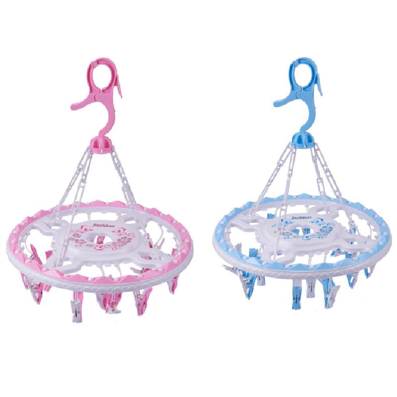 High-quality Non-retractable Plastic Drying Rack With 20 Windproof Clips For Laundry