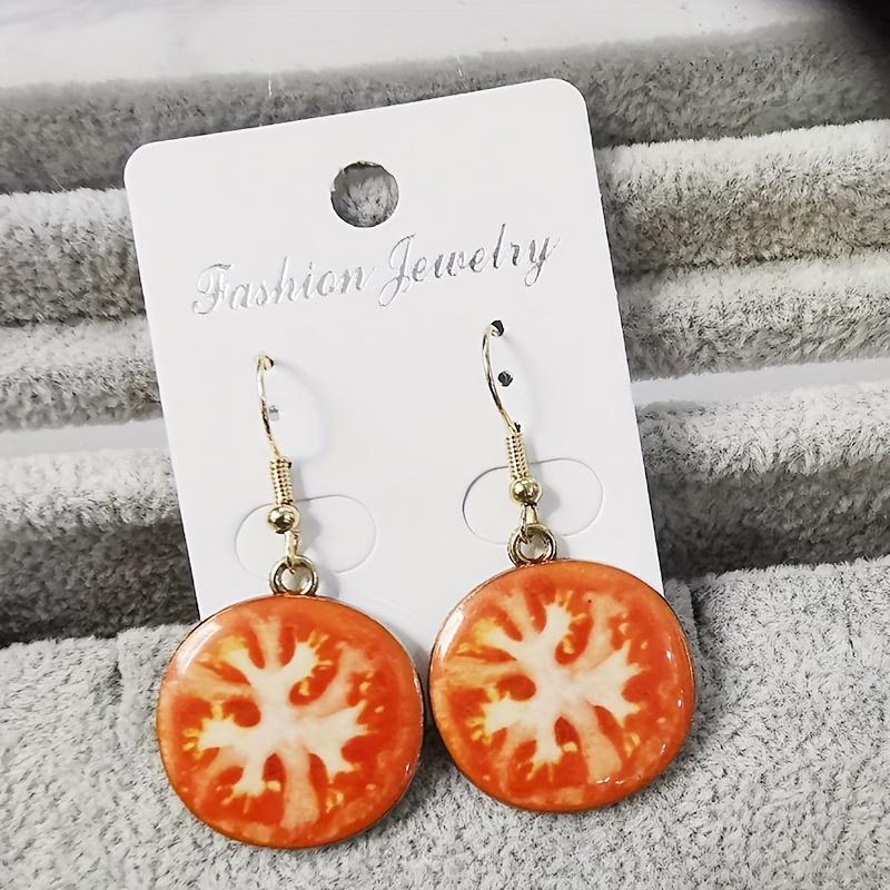 Süße Kreative Imitation Obst Hängende Ohrringe für Damen Mädchen Weiblich Acryl Wassermelone Ohrring Tomate Kiwi Orange Schmuck