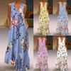 Elegant Women Sleeveless Bohemia Long Maxi Dress For Summer Beach Parties In Plus Sizes