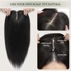 Artifice 10 X 11.5 CM Hair Topper Extension Wig with 5 Clips for Hair Thinning Grey/White Hairs for Women 16 Inches Long (Black)