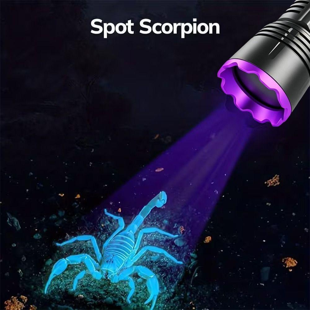 Rechargeable Blacklight LED Flashlight Shortwave UV Flashlight Lamps 365nm UV Flashlight  Camping
