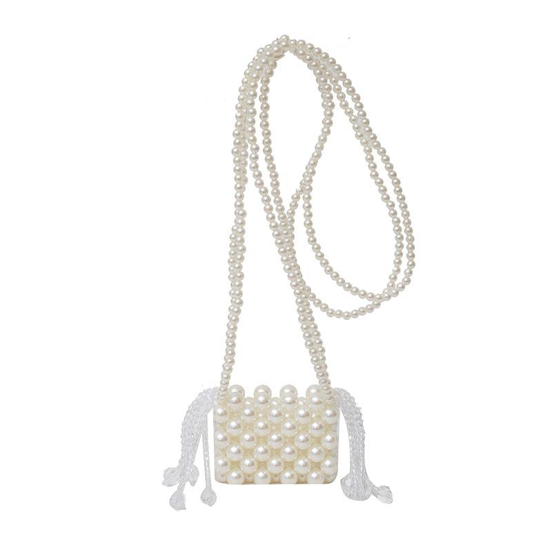 

Изысканная и компактная мини-сумка-кроссбоди для женщин с бусинами под жемчуг, красным конвертом, на весеннюю новинку белый